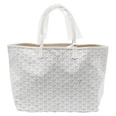 Goyard White Goyardine Coated Canvas and Leather Saint Louis PM Tote