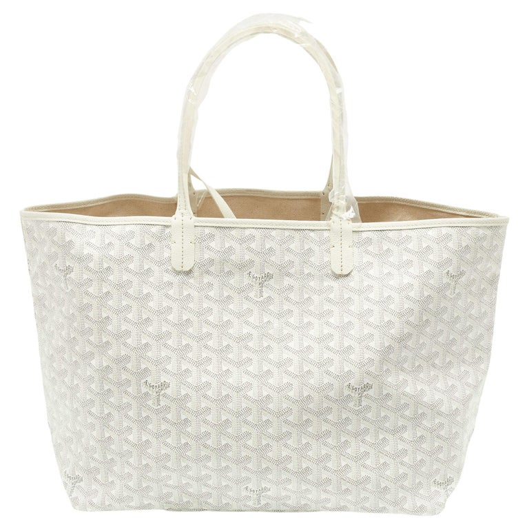 Goyard White Goyardine Coated Canvas and Leather Saint Louis PM Tote For  Sale at 1stDibs