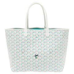 Goyard White Goyardine Coated Canvas andLeather Saint Louise Claire Voie PM Tote