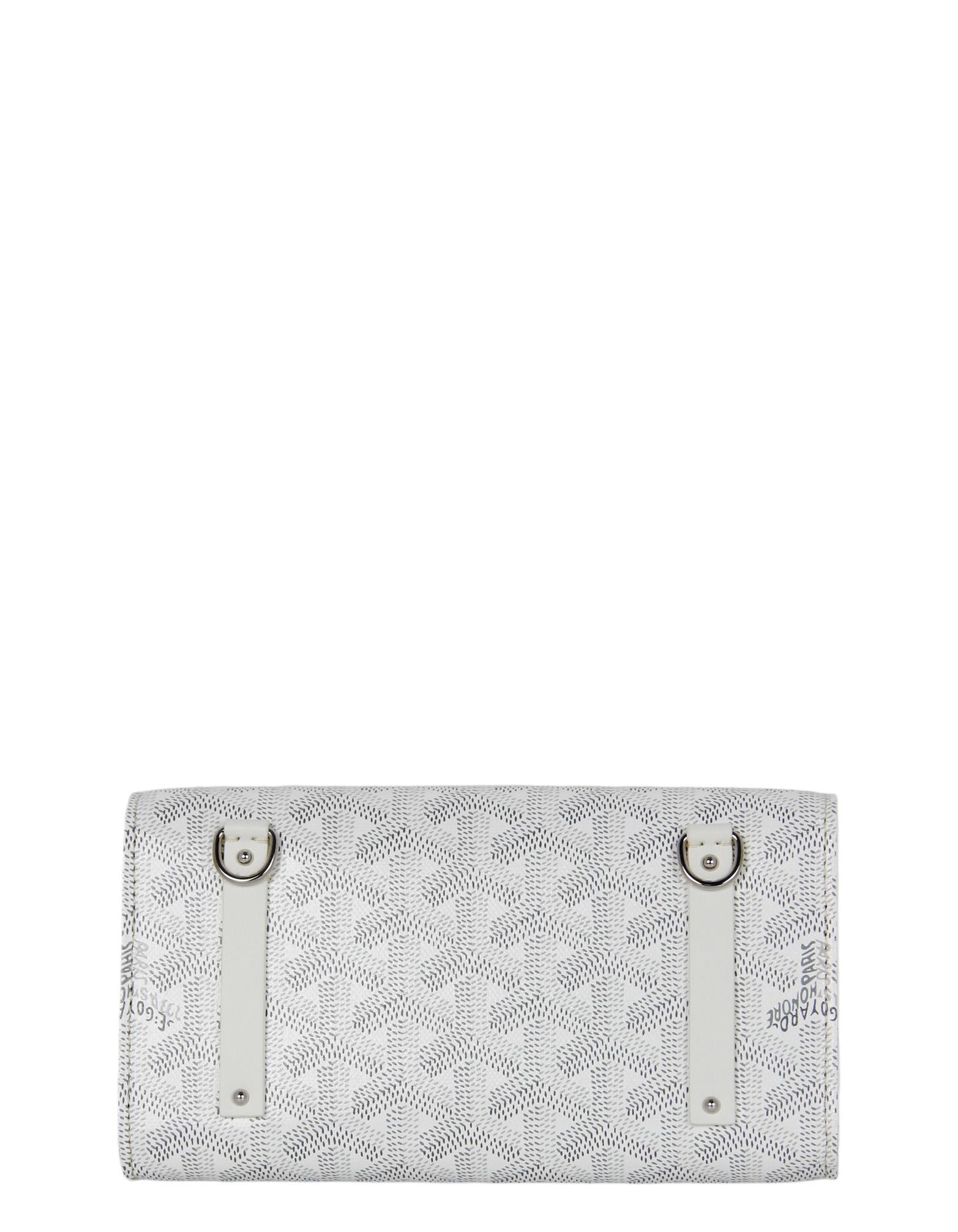 Gray Goyard White Goyardine Monte Carlo Mini Case Wallet