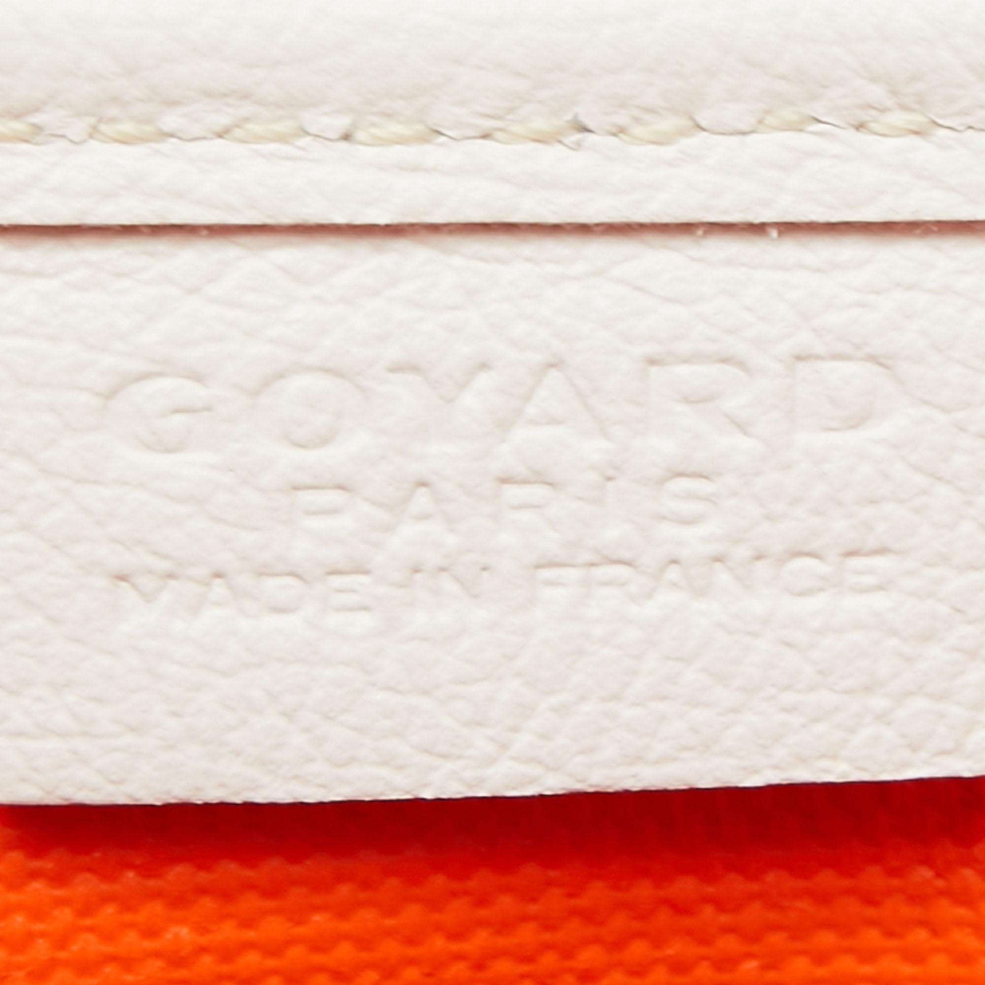 Goyard White/Orange Goyardine Coated Canvas and Leather Poitiers Claire-Voie Tot 2