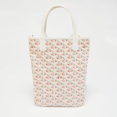 Goyard White/Orange Goyardine Coated Canvas and Leather Poitiers Claire-Voie Tot