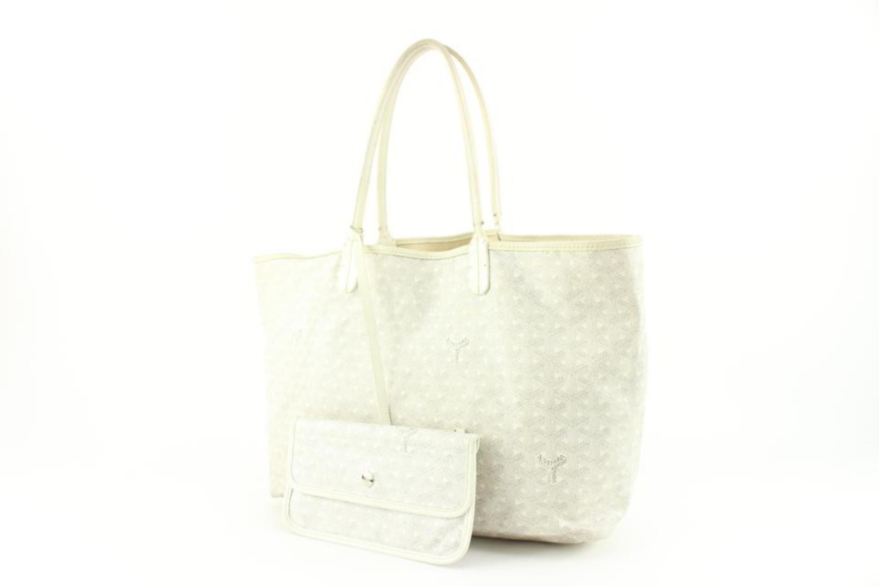 Women's Goyard White St Louis PM Tote Bag with Pouch 113gy45 For Sale