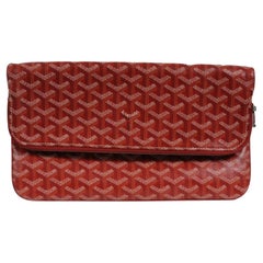 Goyard Womens Saint Marie Clutch Bag Red Coated Canvas Travel Pouch Filer Holder