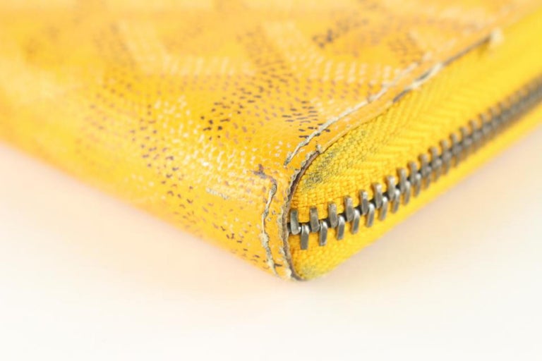 Goyard Yellow Chevron Matignon Zip Around Wallet Made In: France