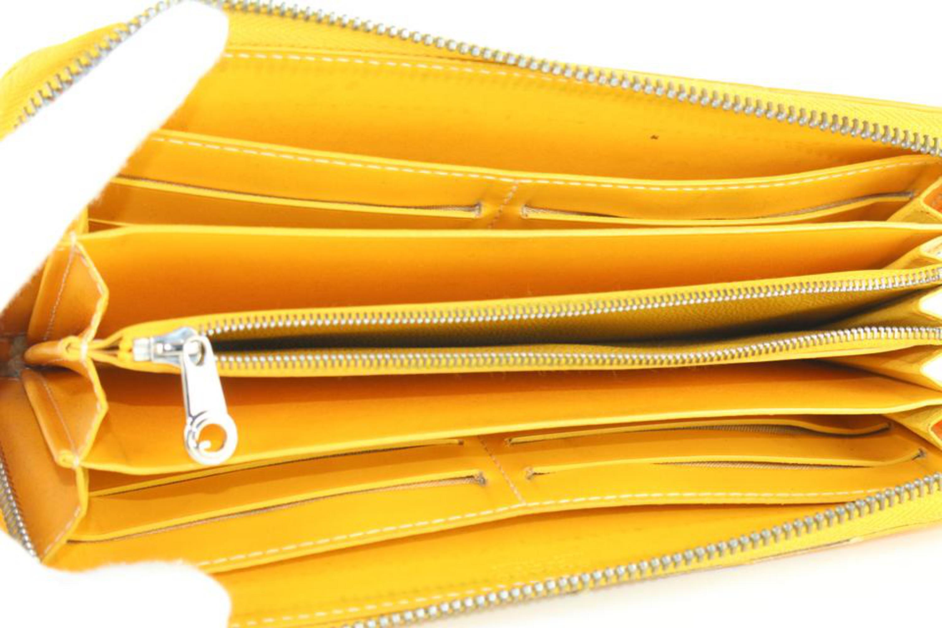 Goyard Yellow Chevron Matignon Zip Around Wallet Made In: France Measurements: L For Sale 2