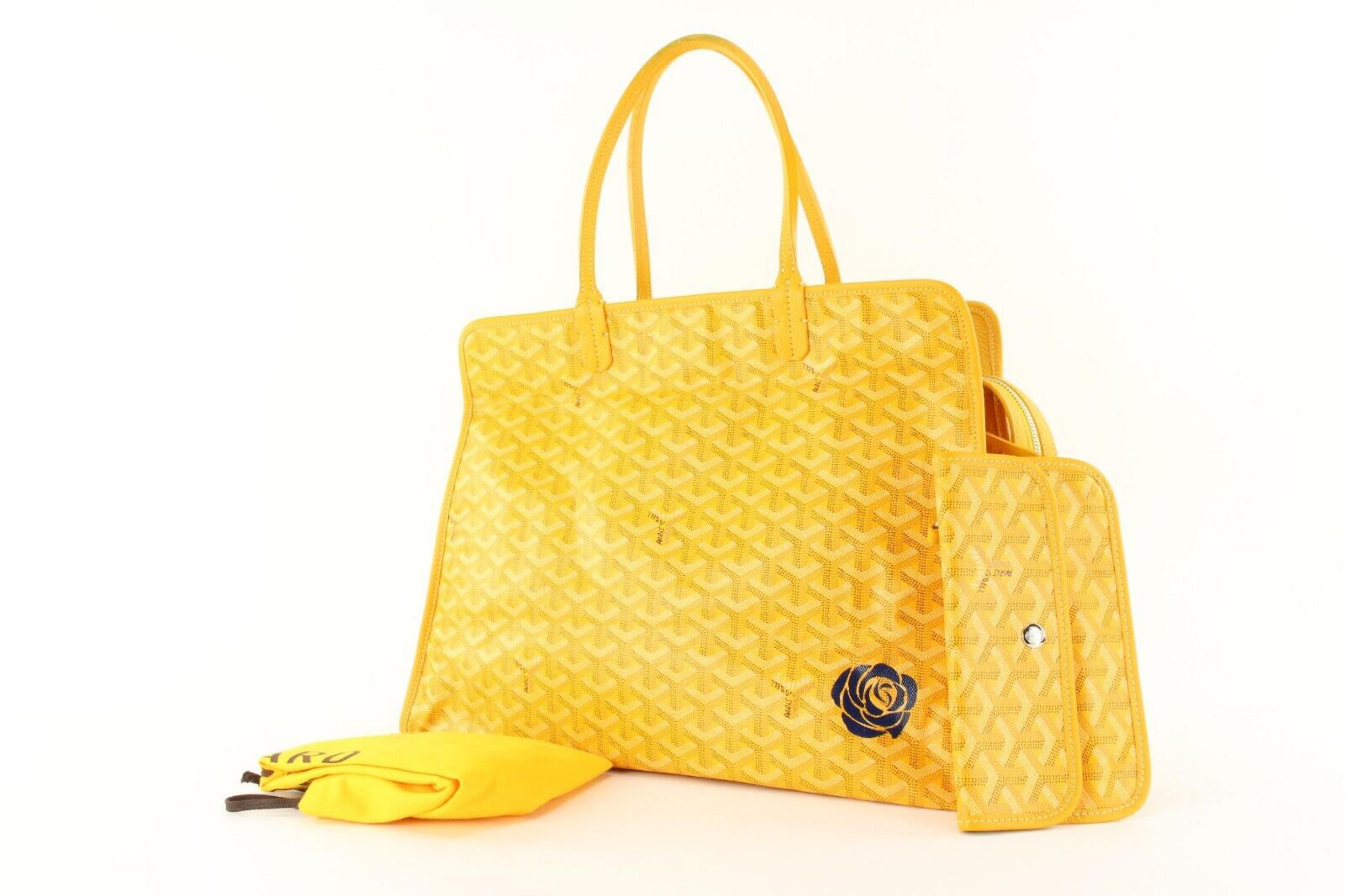 Goyard Yellow Chevron Sac Hardy Pet Carrier with Pouch 1GY1118 4