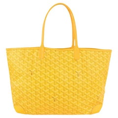 GOYARD Yellow Chevron Coated Canvas and Calfskin Belvedere II MM at 1stDibs