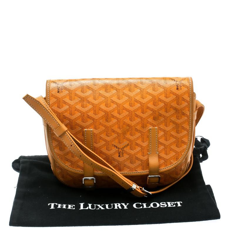 Goyard Yellow Coated Canvas and Leather Crossbody Bag 4