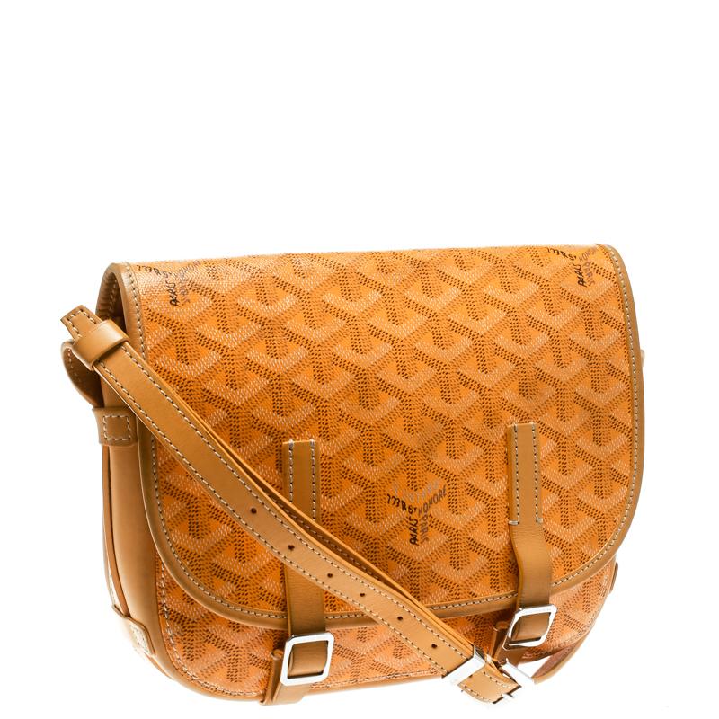 Goyard Yellow Coated Canvas and Leather Crossbody Bag 2