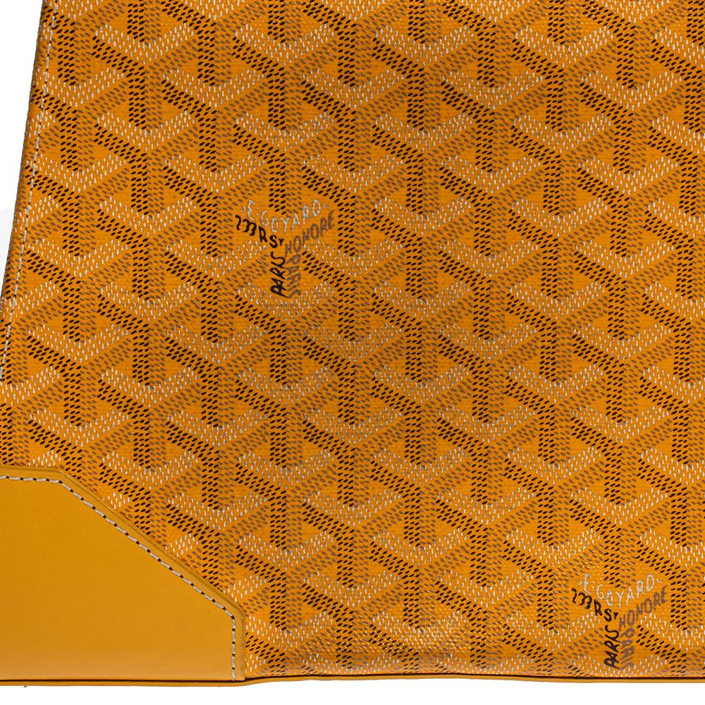 Goyard Borsa MM Saigon a manico alto in tela e pelle coates gialla 6
