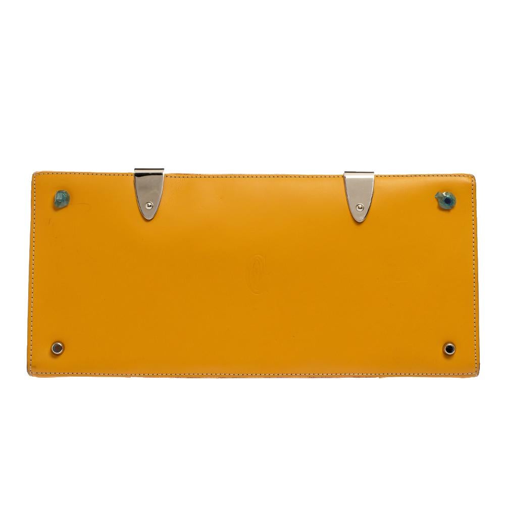 Donna Goyard Borsa MM Saigon a manico alto in tela e pelle coates gialla