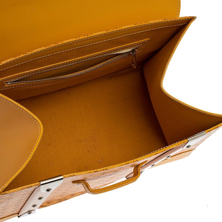 Goyard Yellow Coated Canvas and Leather Saigon Top Handle Bag Goyard