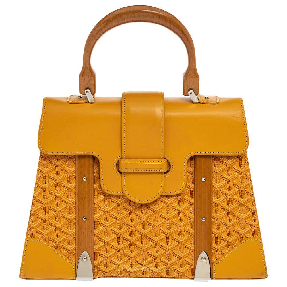 Goyard Yellow Coated Canvas and Leather MM Saigon Top Handle Bag at ...