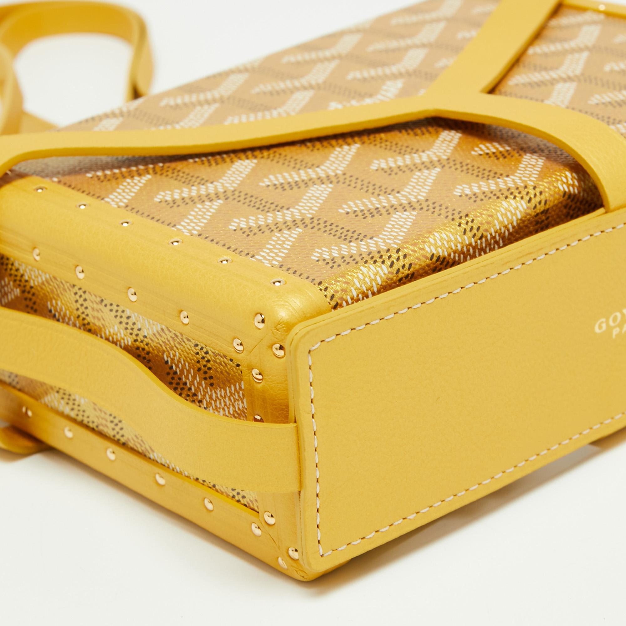 Goyard Yellow/Gold Coated Canvas and Leather Minaudiere Trunk Bag 1