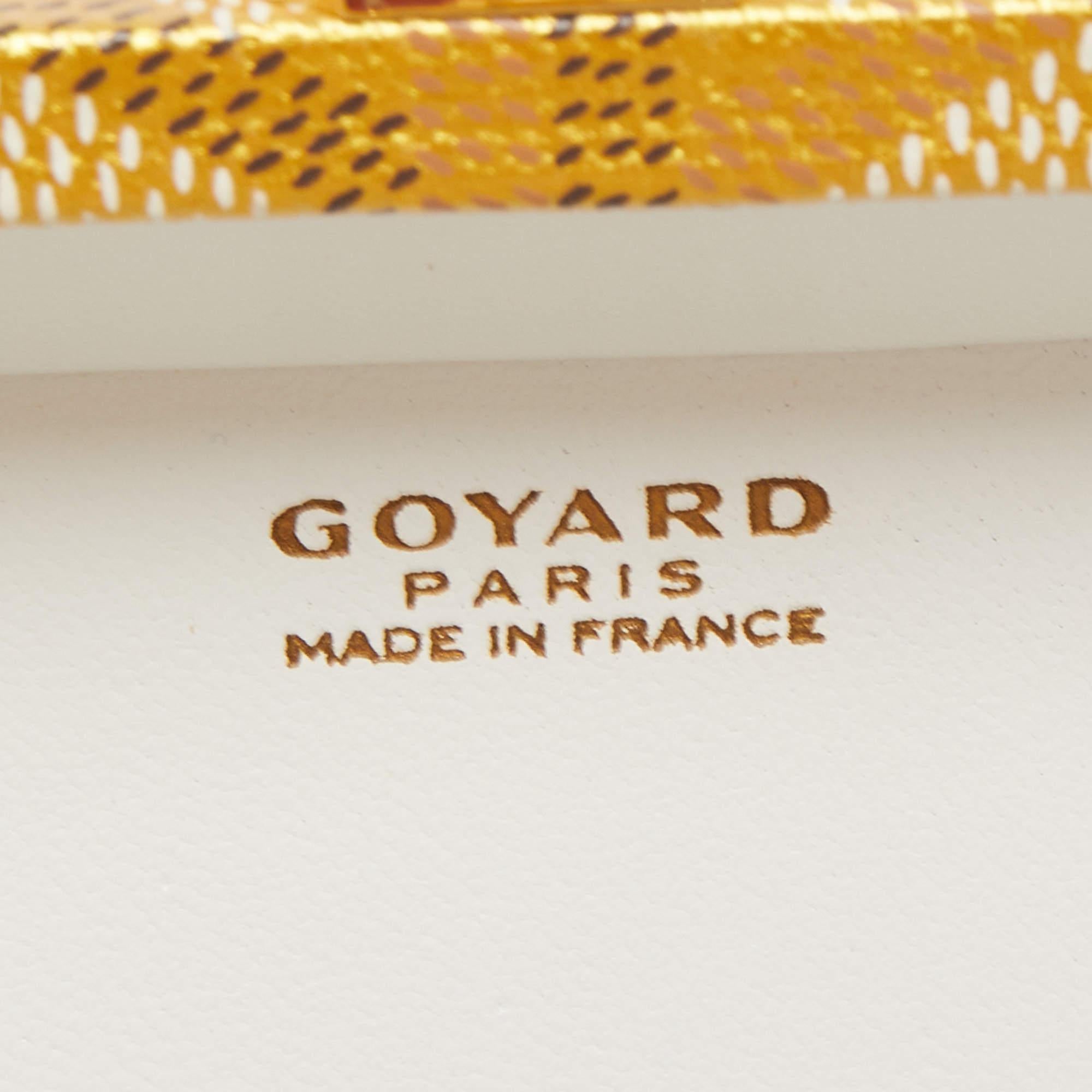 Goyard Yellow/Gold Coated Canvas and Leather Minaudiere Trunk Bag 4