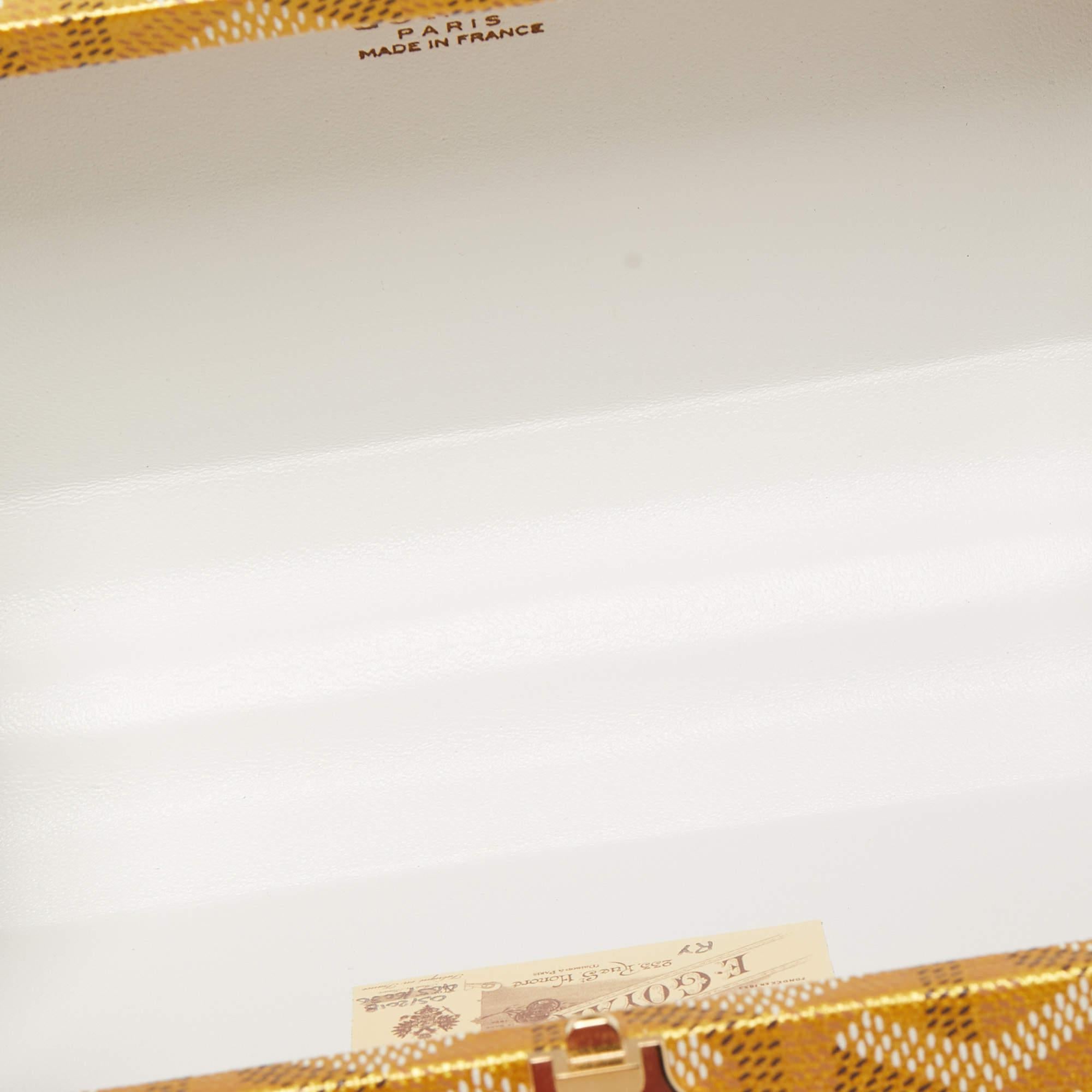 Goyard Yellow/Gold Coated Canvas and Leather Minaudiere Trunk Bag 5