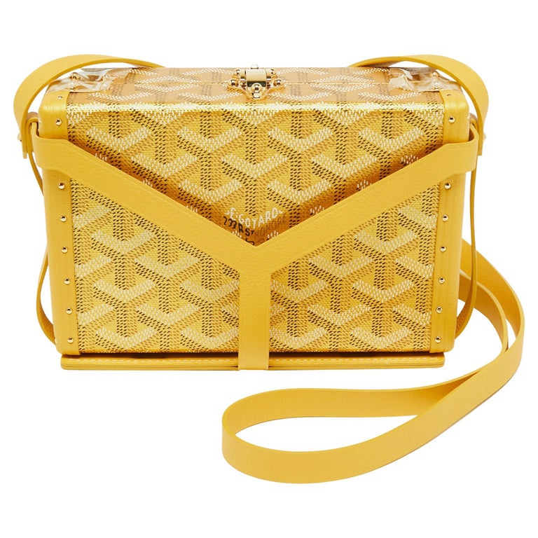 Goyard Yellow/Gold Coated Canvas and Leather Minaudiere Trunk Bag For
