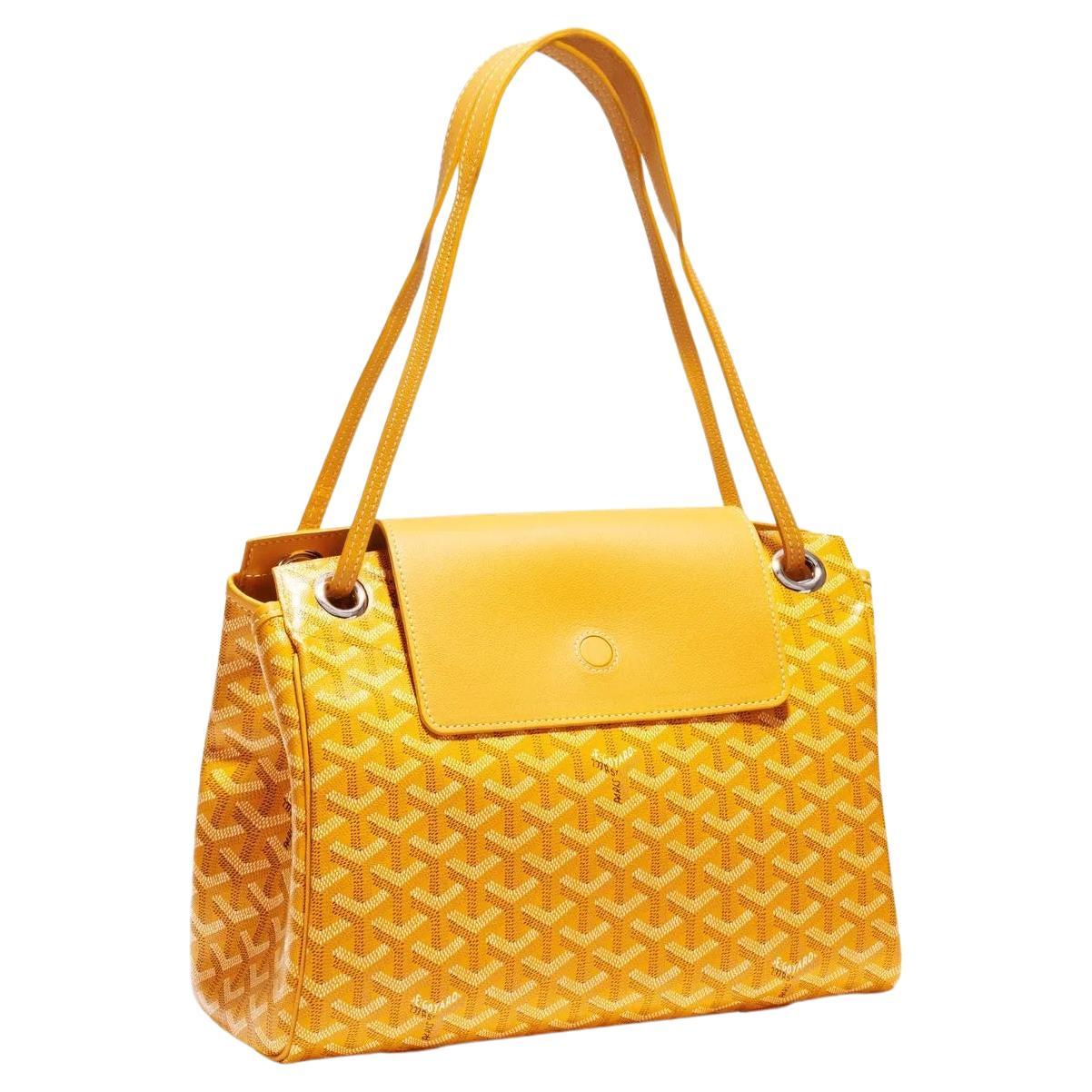 Goyard Yellow Goyardine Canvas & Chevroches Calfskin Rouette PM Bag
