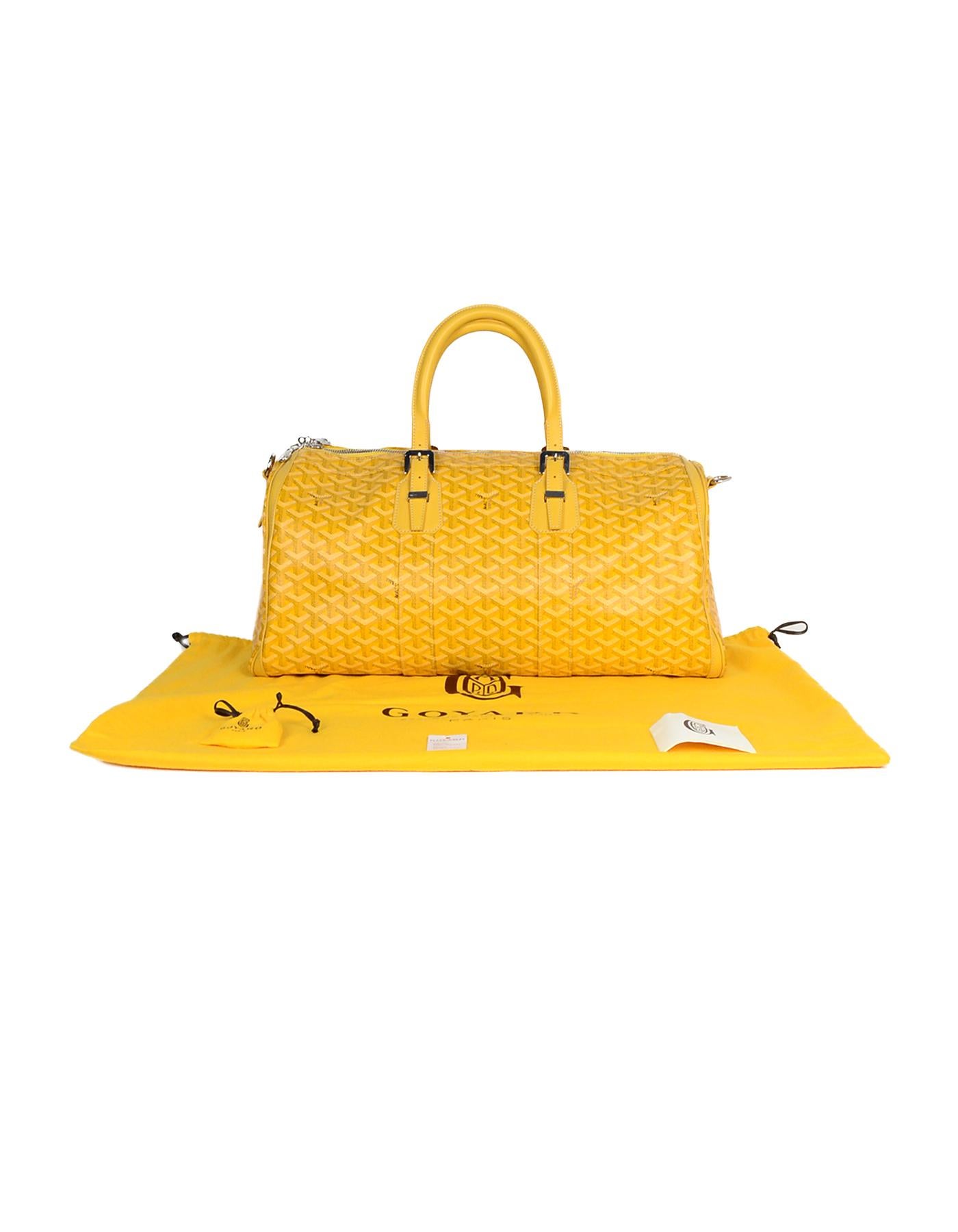 Goyard Yellow Goyardine Canvas/Leather Croisiere 50 Duffle/Travel Bag 3