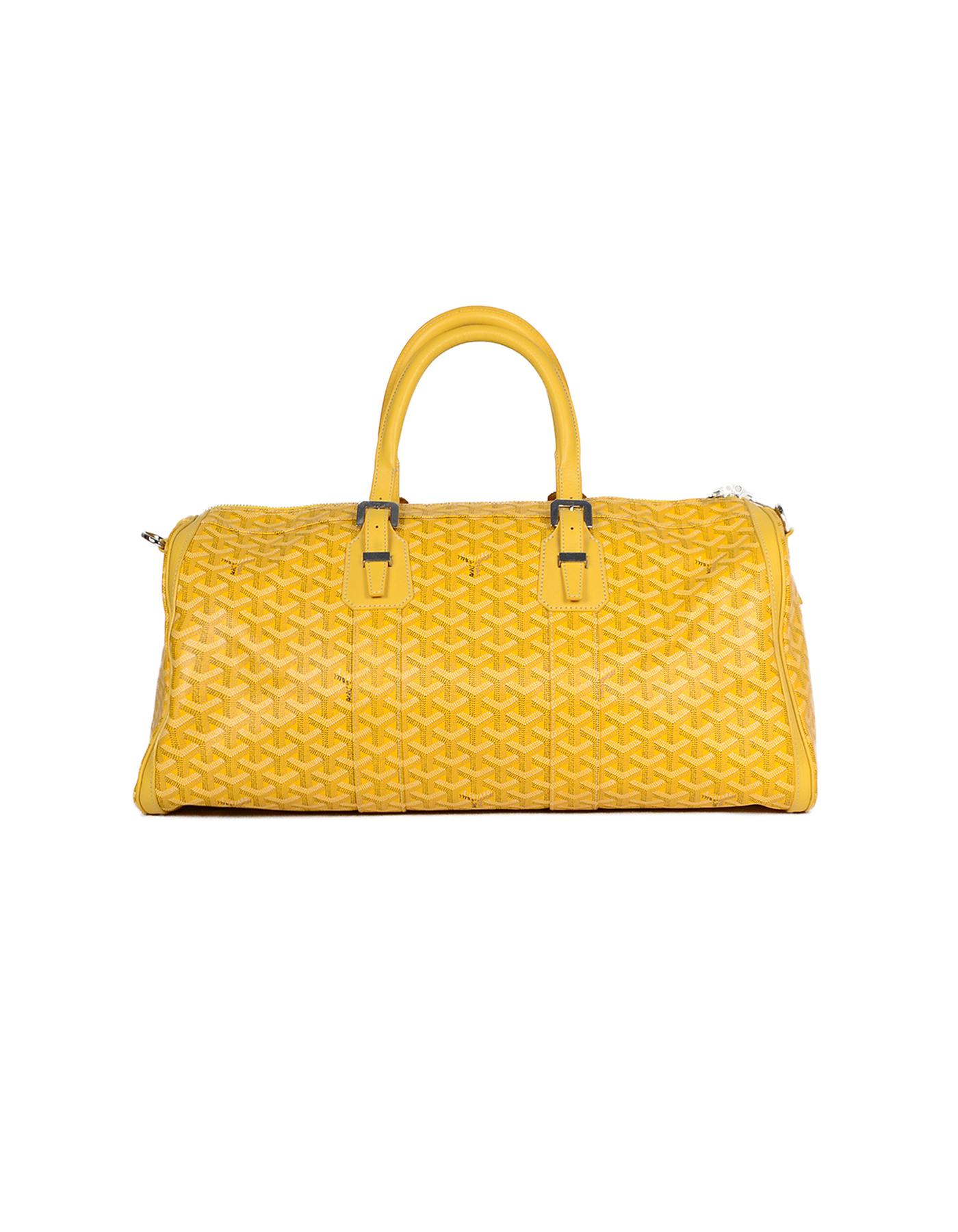 yellow goyard duffle bag