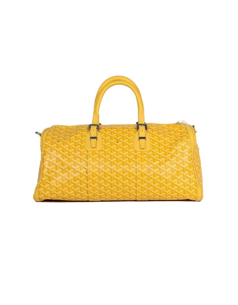 VINTAGE GOYARD TRAVEL HANDBAG 48H IN YELLOW GOYARDINE CANVAS TRAVEL HAND BAG  Cloth ref.808005 - Joli Closet