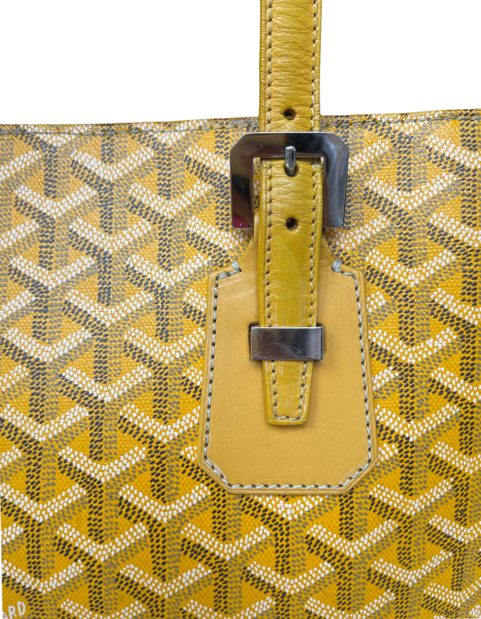 Women's Goyard Yellow Goyardine Canvas Okinawa GM Tote Bag