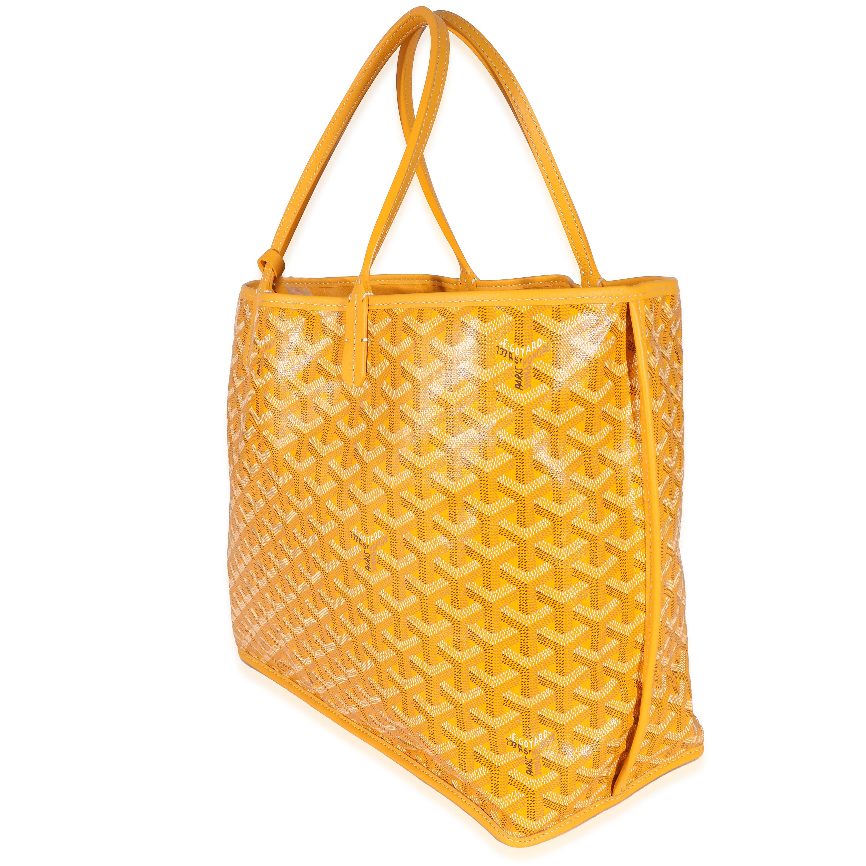 Women's or Men's Goyard Yellow Goyardine Canvas Reversible Anjou PM For Sale