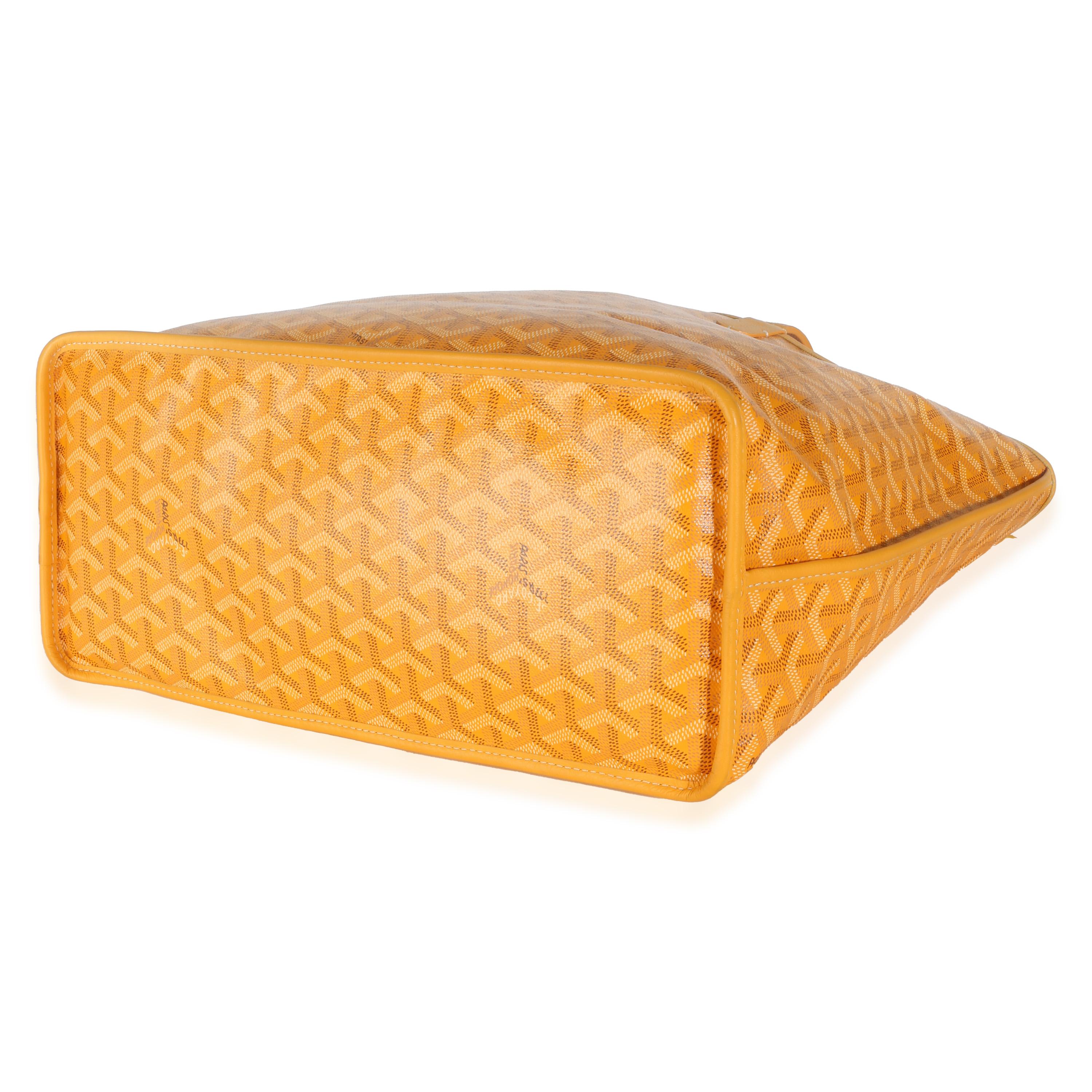 Goyard Yellow Goyardine Canvas Reversible Anjou PM For Sale 1