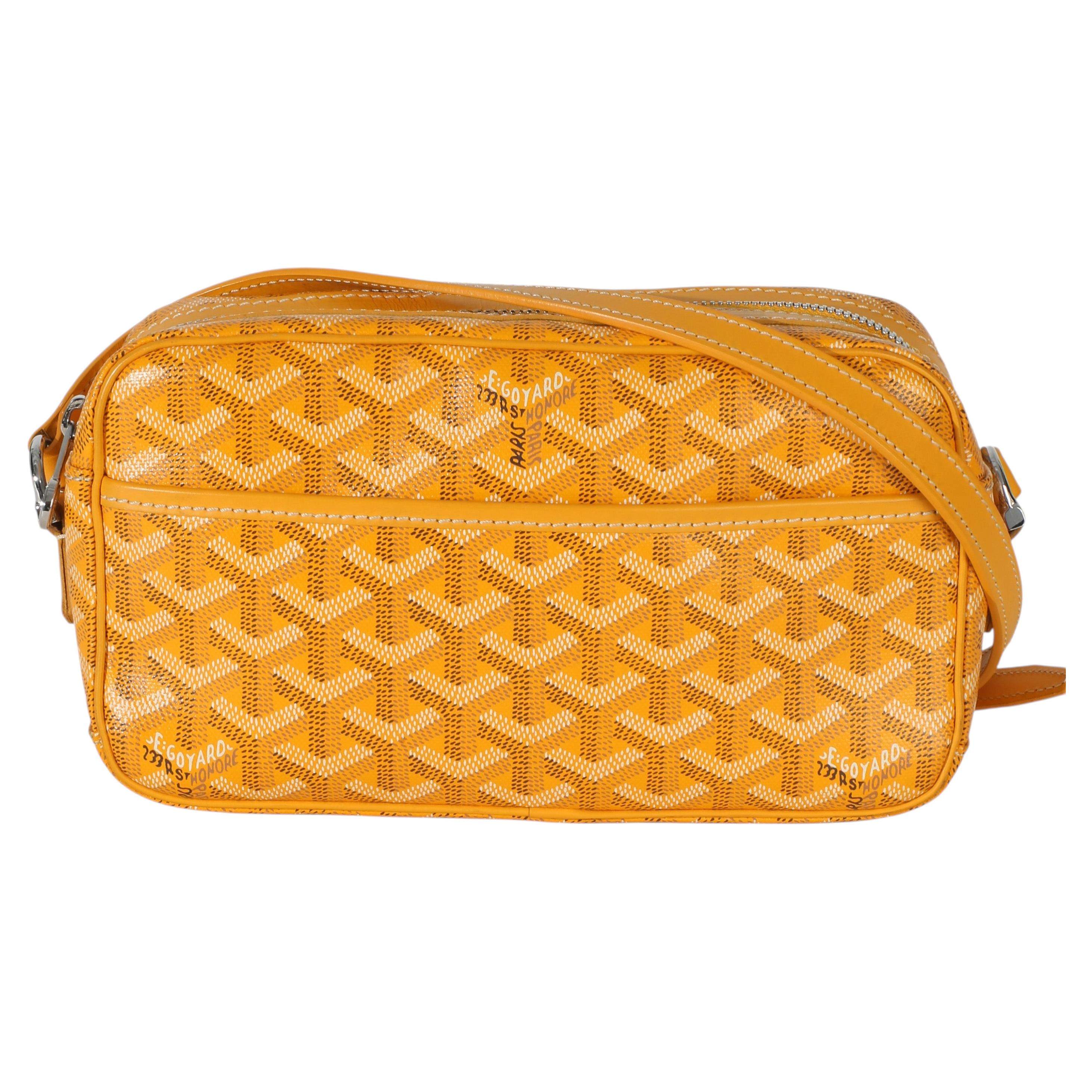 Goyard Yellow Goyardine Canvas Sac Cap Vert PM en vente