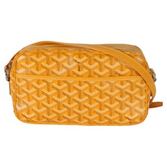Goyard Yellow Goyardine Canvas Sac Cap Vert PM