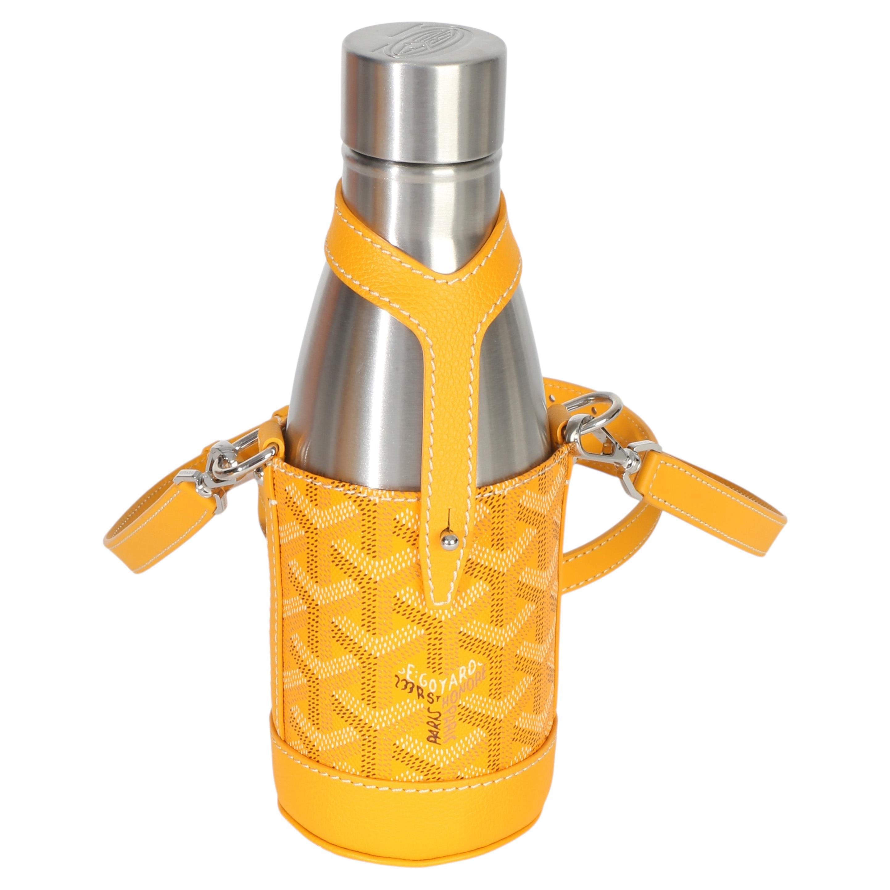 Goyard Yellow Goyardine Canvas Yonne MM Case & Flask For Sale