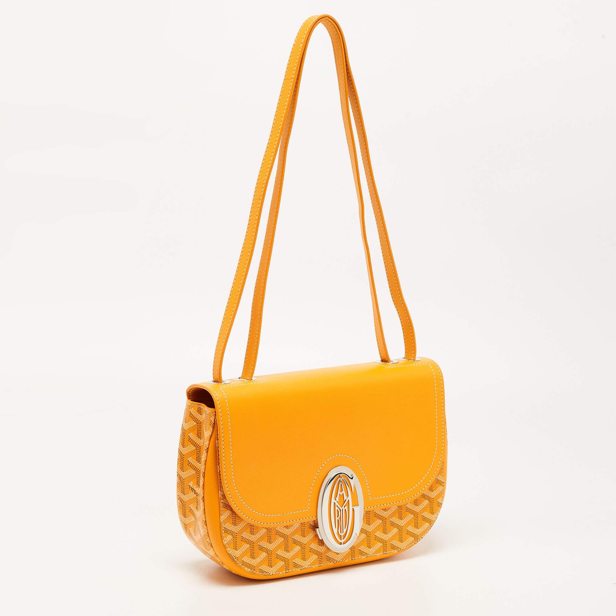 Goyard Yellow Goyardine Coated Canvas and Leather 233 PM Shoulder Bag In Excellent Condition In Dubai, Al Qouz 2