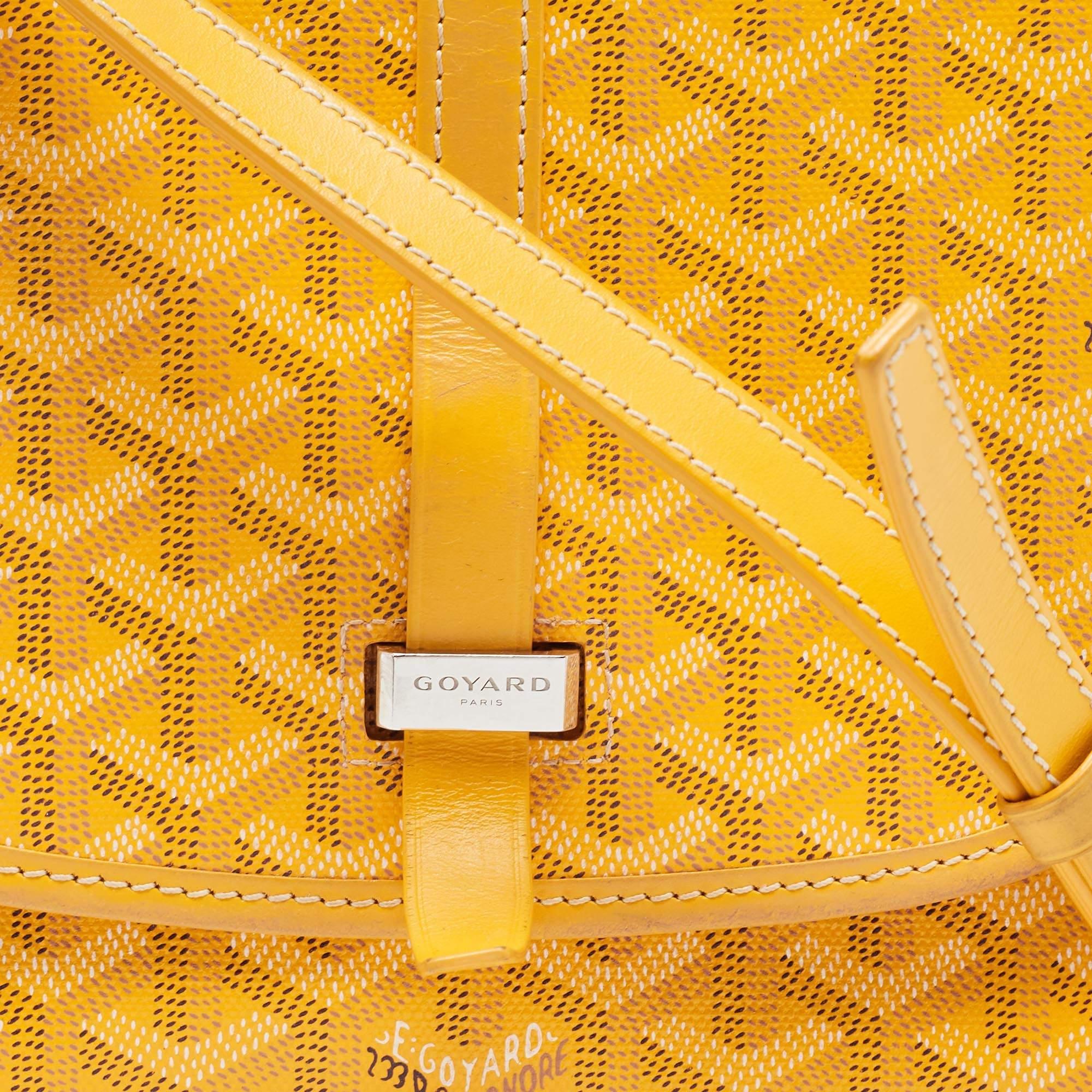 Goyard Yellow Goyardine Coated Canvas and Leather Belvedere PM Bag 11