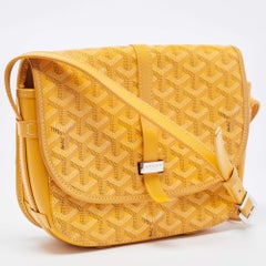 Goyard Yellow Goyardine Coated Canvas and Leather Belvedere PM Bag