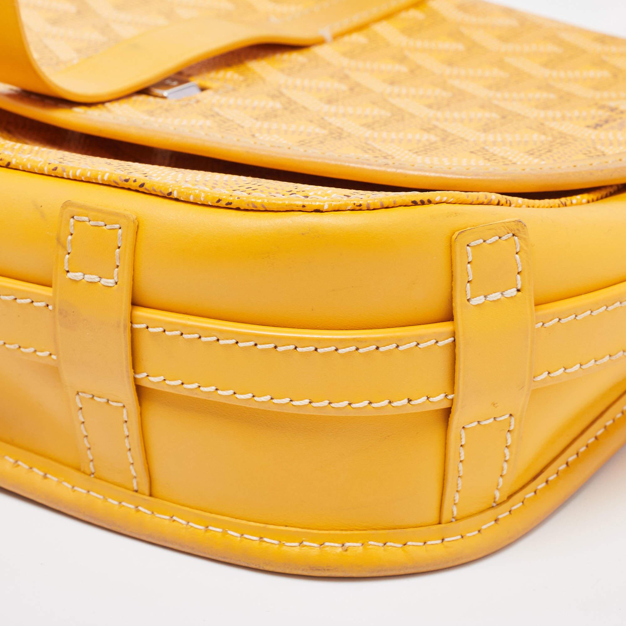 Goyard Yellow Goyardine Coated Canvas and Leather Belvedere PM Bag 3