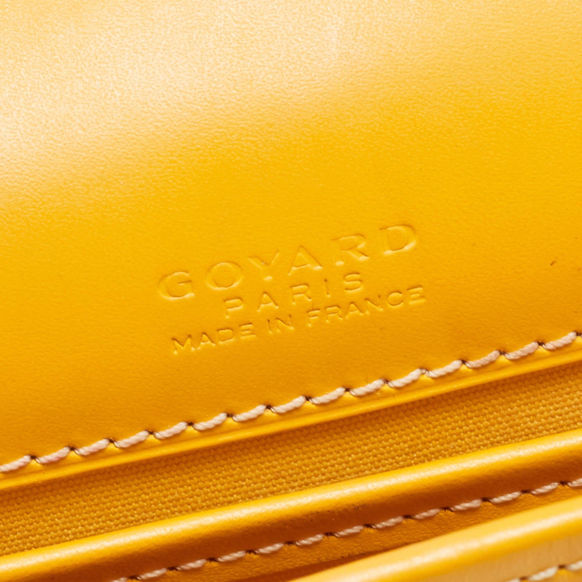 Goyard Yellow Goyardine Coated Canvas and Leather Belvedere PM Bag 4