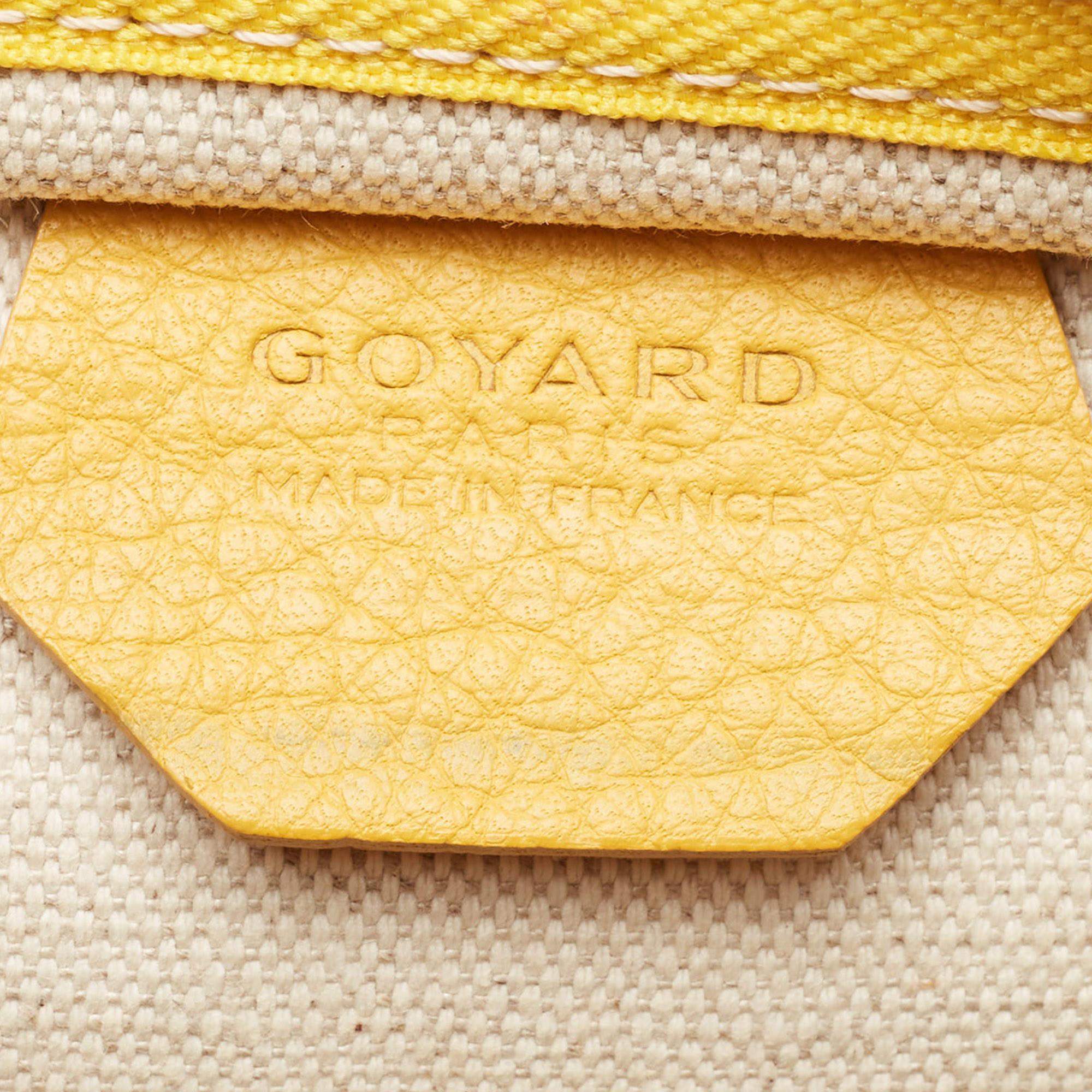 Goyard Yellow Goyardine Coated Canvas and Leather Grenadine Hobo For Sale 1