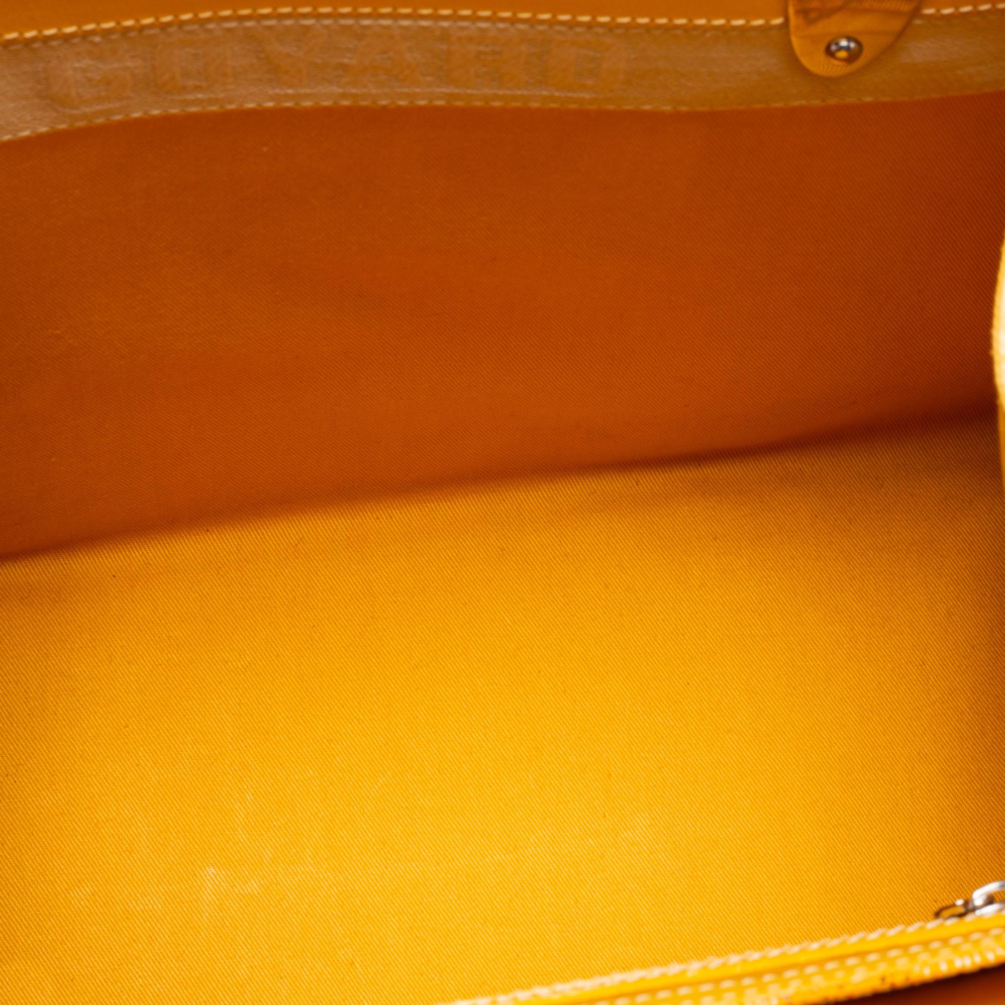 Goyard Yellow Goyardine Coated Canvas and Leather Saigon MM Top Handle Bag 3
