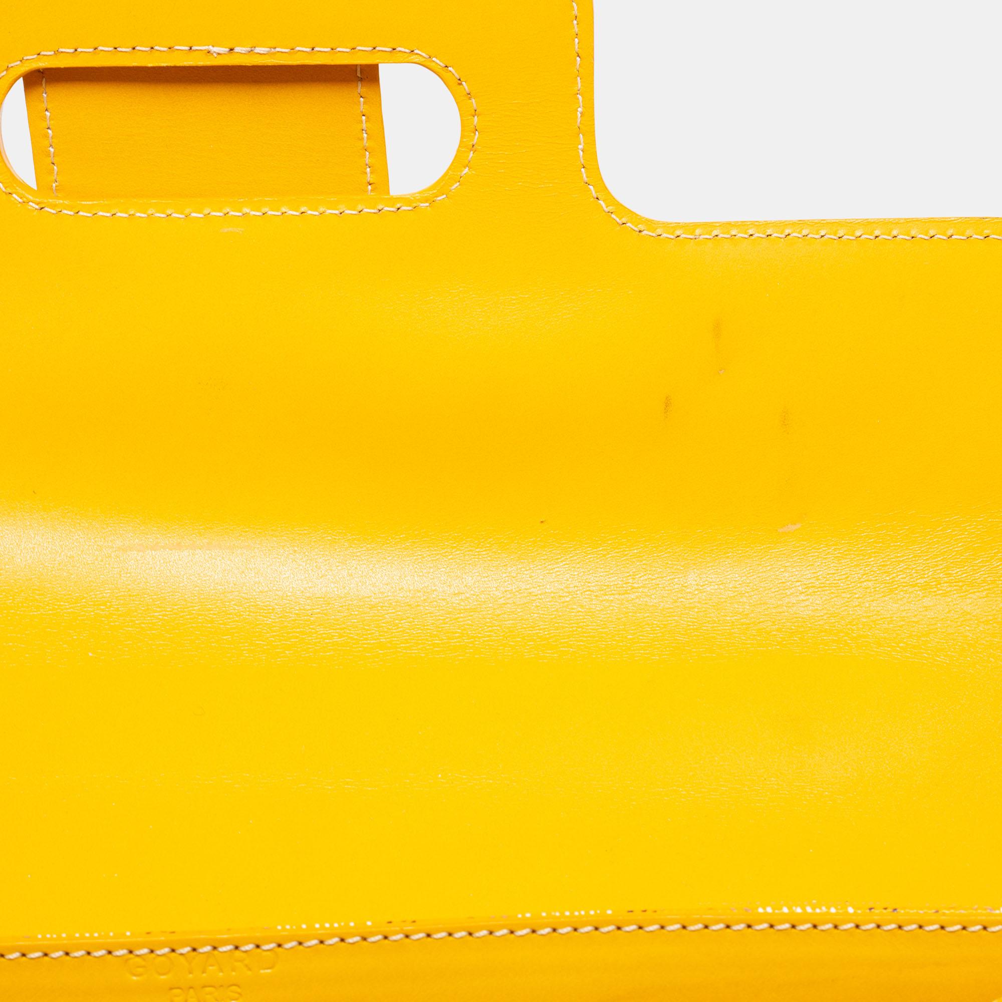 Goyard Yellow Goyardine Coated Canvas and Leather Saigon MM Top Handle Bag 6