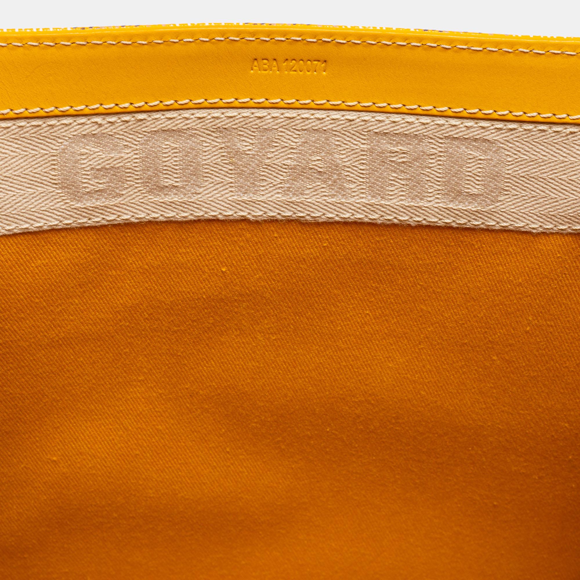 Goyard Yellow Goyardine Coated Canvas and Leather Saigon MM Top Handle Bag 2