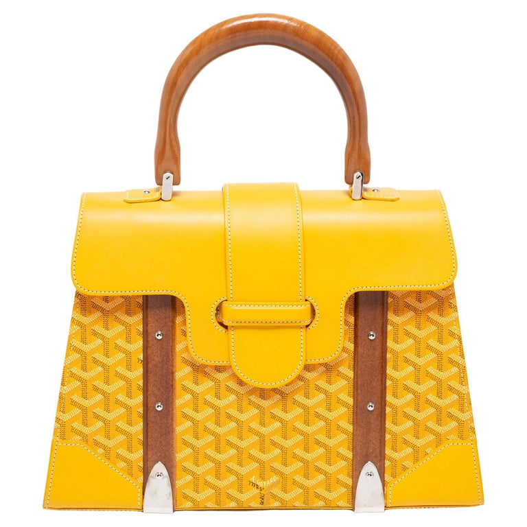Goyard Yellow Goyardine Coated Canvas and Leather Saigon MM Top Handle