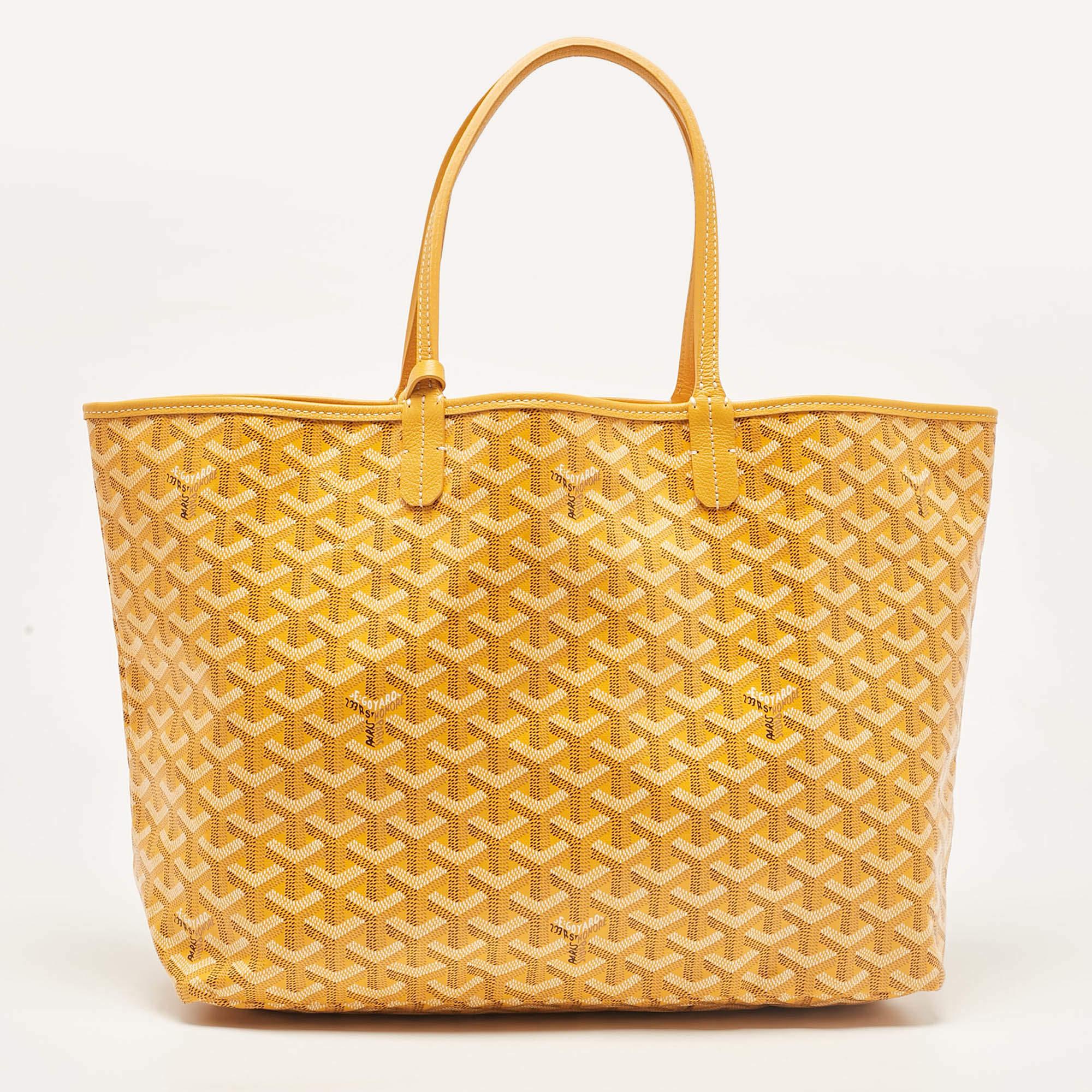Bolso Goyard PM de piel y lona recubierta de goyardina amarilla Saint Louis en Nuevo Estado en Dubai, Al Qouz 2