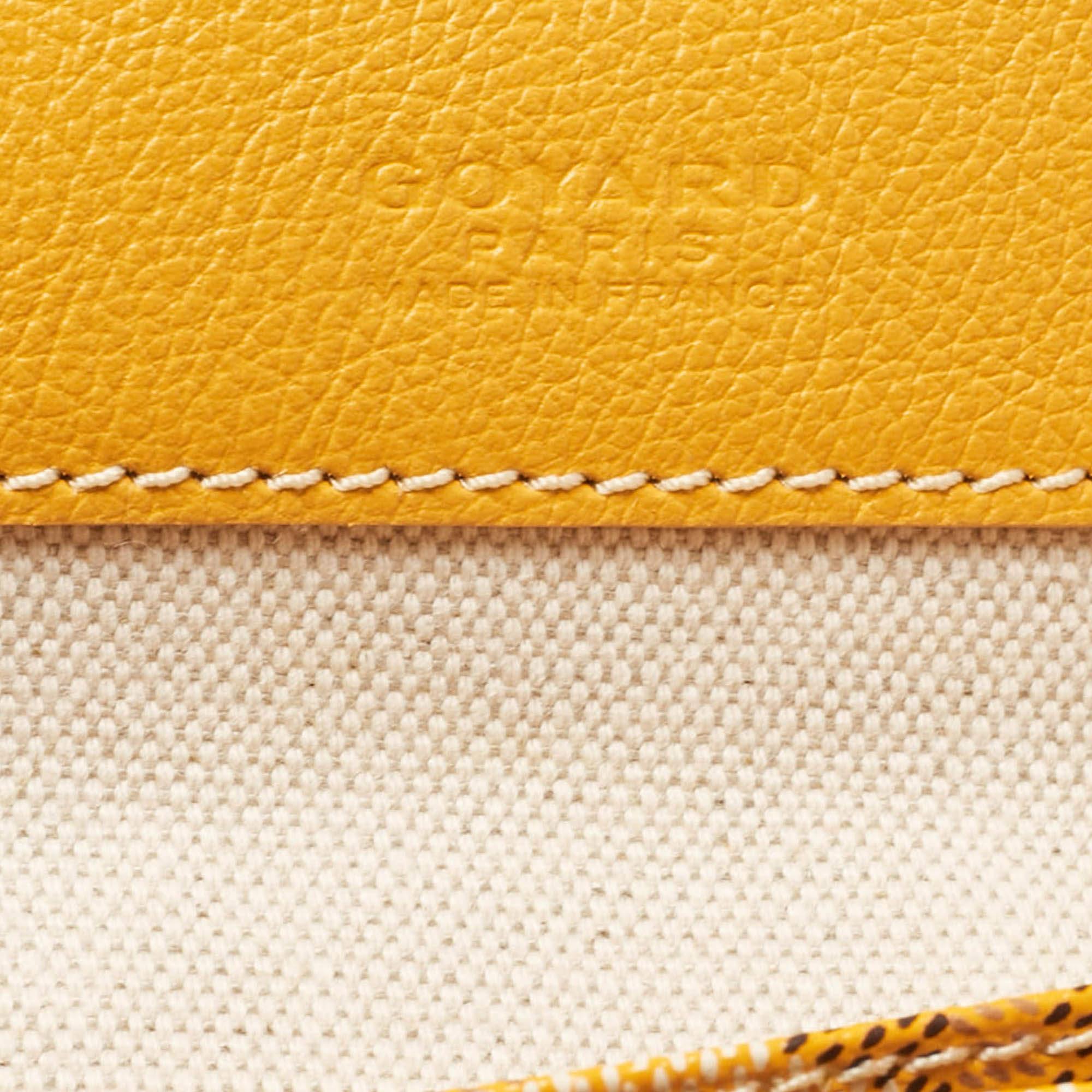 Bolso Goyard PM de piel y lona recubierta de goyardina amarilla Saint Louis 3