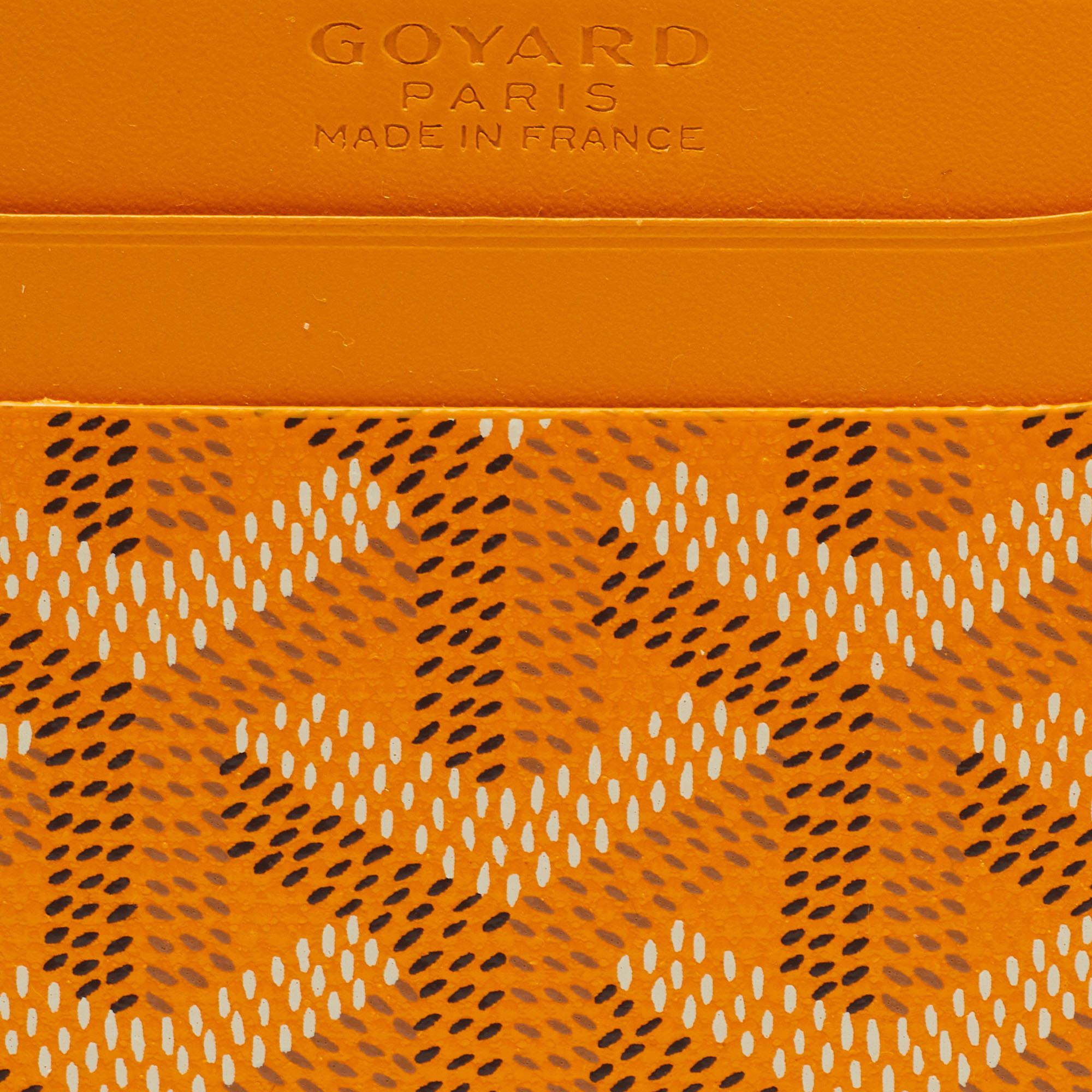 Goyard Yellow Goyardine Coated Canvas and Leather Saint Sulpice Card Holder In New Condition In Dubai, Al Qouz 2