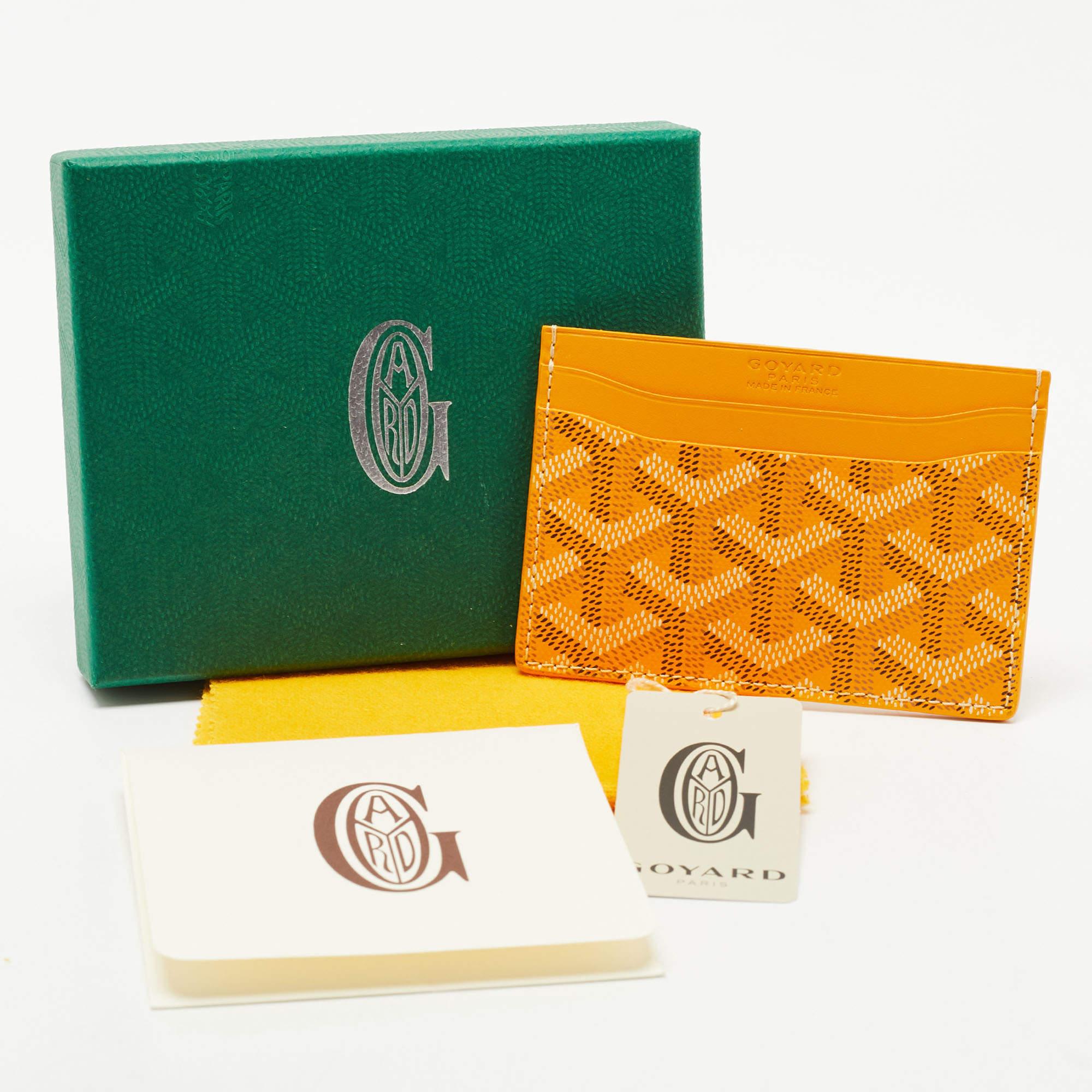 Men's Goyard Yellow Goyardine Coated Canvas and Leather Saint Sulpice Card Holder