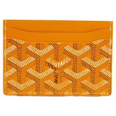 Goyard - Porte-cartes Saint Sulpice en toile jaune et cuir enduite de goyardine