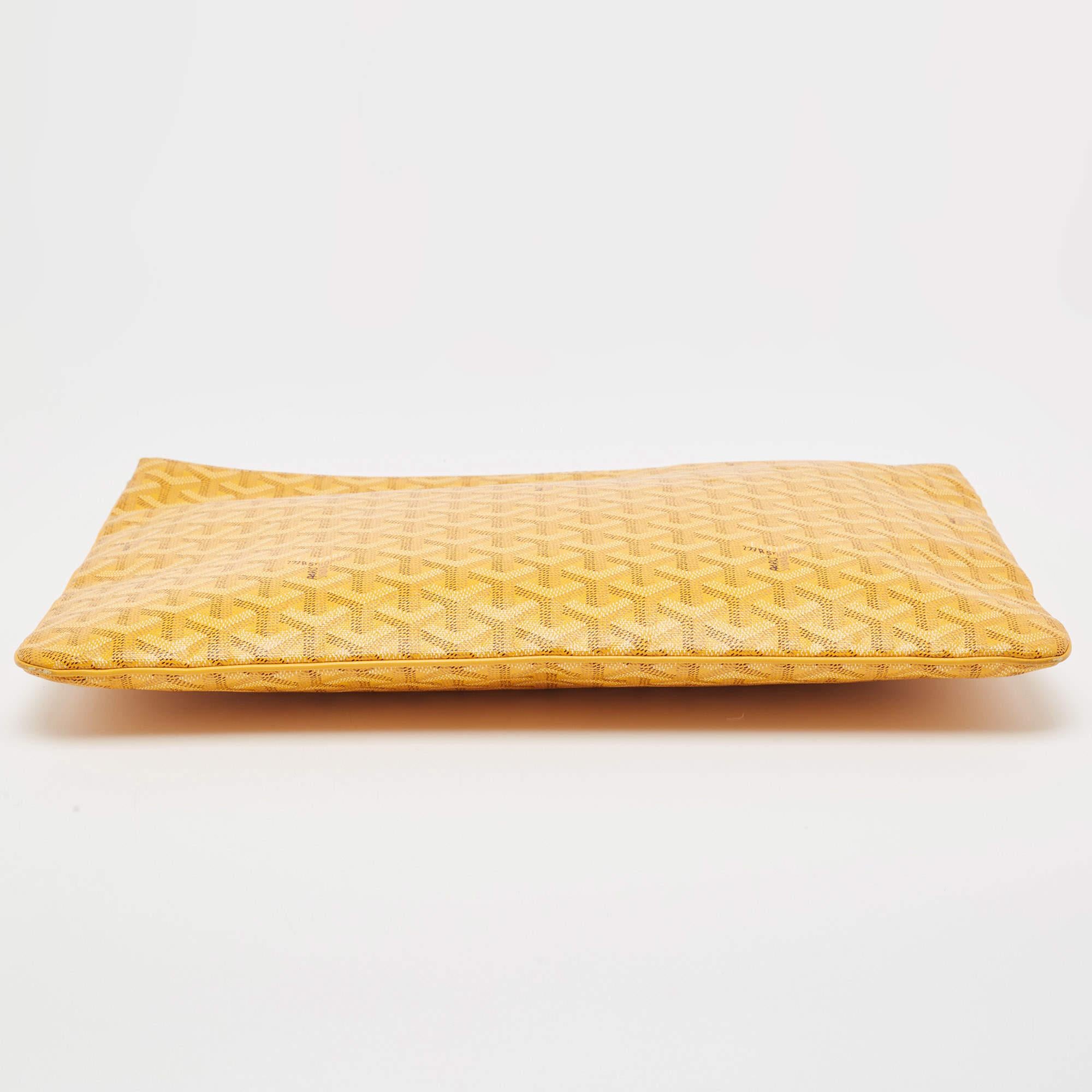 Goyard Yellow Goyardine Coated Canvas Senat GM Clutch 5