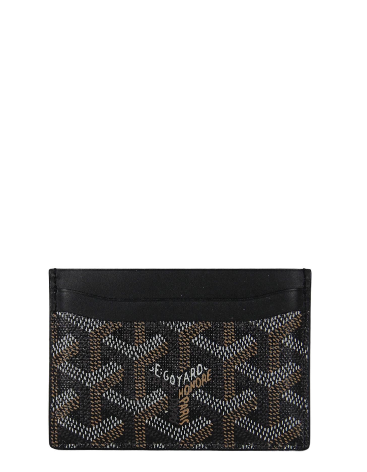 Goyard Black Goyardine Canvas Saint Sulpice Card Holder In Good Condition In New York, NY