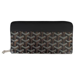 Goyardine Black Goyardine Matignon Zip Around GM Wallet